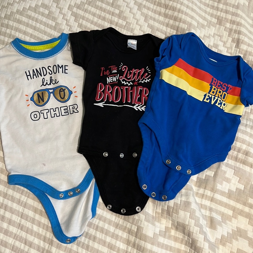 0-3 month brother onesies